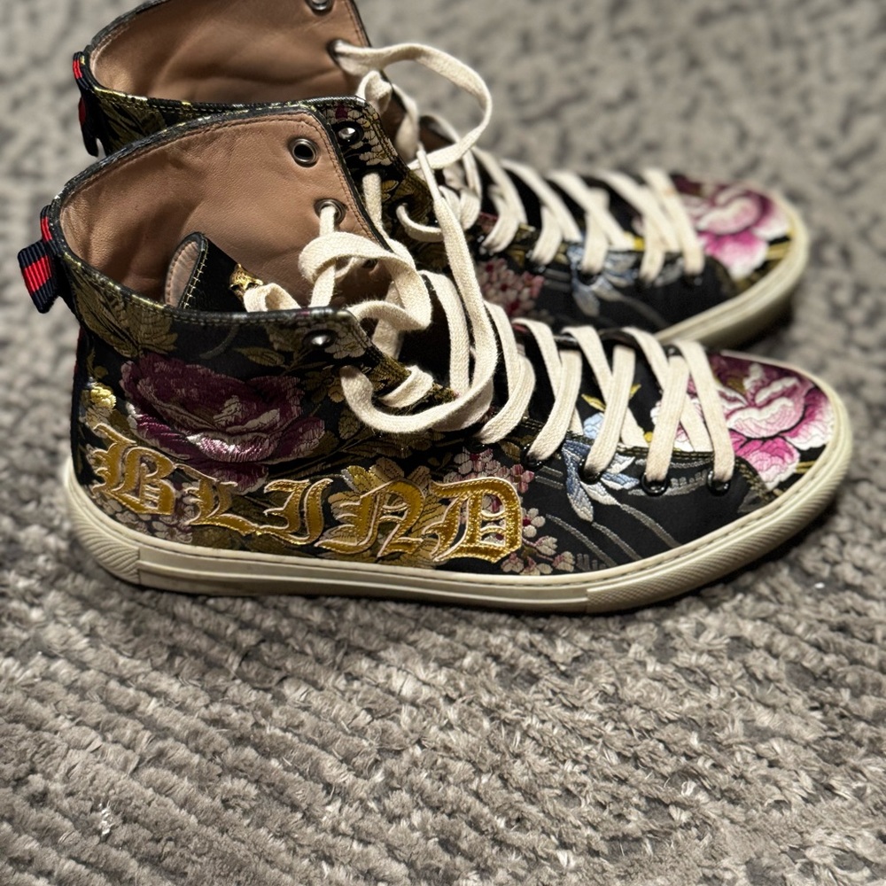 Gucci Floral High-Top Sneakers